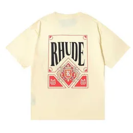 Rhude Polo Mens Shorts Womens Designer Ralphs Shirts 23SS Rhude High Quality T Shirt Mens Spring Autumn Letter Print Kort ärm i USA Size T Shirt Laurenstu2S3