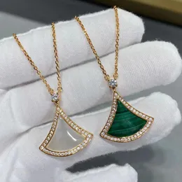 Necklaces Top 2022 New Sterling Silver 925 Skirt Necklace Peacock Green Necklace Ladies Exquisite Temperament Jewelry Valentine's Day Gift