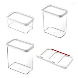 Storage Bottles Kitchen Cabinet Hanging Plastic Airtight Box Wall-Mounted Sliding Sealed Grain Jar Transparent Container Can