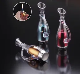 Newest Decanter Shaped Fire Lighter Inflatable No Gas Metal Cigar Butane Cigarette Flame Lighters Smoking Tool Home Decorative