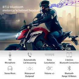 Bilbil Bluetooth Motorcykelhjälm Headset Hörlur Trådlös motorcykel Handsfree Stereo Earphone Högtalar Brusreducering med MIC