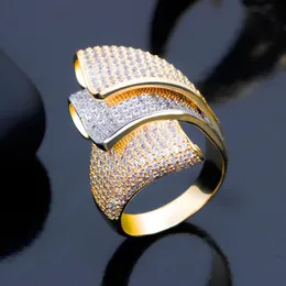 Rings Bride Talk Big Ring Luxury Conch Design Zirconia Stones 2021 Women Wedding Party Jewelry High Quality Jewellery Accessories