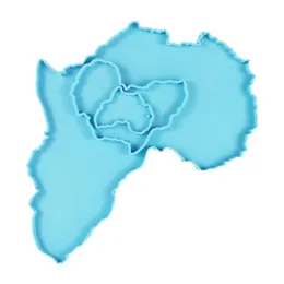 Ringe Africa Map Tably Coaster Schlüsselbund Silikonform für Valentine Liebesgeschenkhandwerk