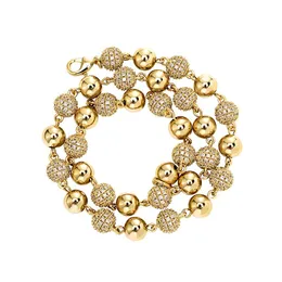 قلادات الهيب هوب 3A+ CZ Stone Paved Bling Iced Out Beads Link Chain Closts Netclaces for Men Women EmoSex Rapper Jewelry Gift