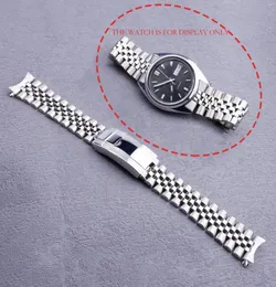 Uhrenarmbänder, 19 mm, silberfarben, hohl, gebogenes Ende, solide Schraubverbindungen, Jubilee-Armband für 5 SNXS73K1, SNXS77, SNXS79K1J16876806