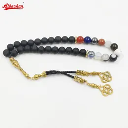 Bracciali tasbih uomini pietra gemella di agate arenaria lapis lazuli ematite cristallo gatto occhio tigre occhio bianco turchese opal sulaimani