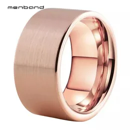 Ringen 12 mm Pip Cut Rose Gold Ring voor mannen Wolfraamcarbide trouwringen Geborstelde afwerking Comfort Fit