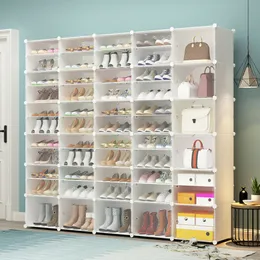 Andra hushållsorganisationer Portable Shoe Storage Organzier Tower Modular Cabinet för Space Saving White Ideal Rack Sneaker Boots Slippers 230520