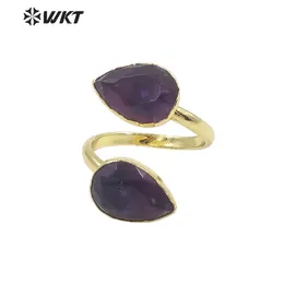 Ringar WTR378 2021 Kvinnor Fashion Jewelry Amethysts Stone Ring Fashion Fine and Beautiful Ring AS Gift for Party mycket trevligt