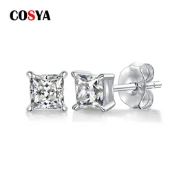 Knot Cosya Real Moissanite Stud earrings for women 100％925 Sterling Silver Classic Cut Cut Diamond earring