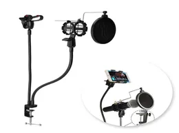Professional Microphone Stand Mount Phone Holder with Clip for Karaoke MV Android IOS Mobile Phone Universal4842990