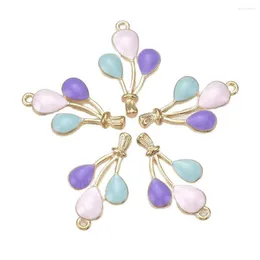 Charms 5pcs palloncino colorato smaltato in lega carina per orecchini fai-da-te collana gioielli accessori per la creazione di gioielli