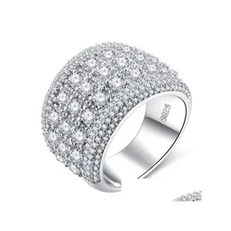 Fedi nuziali Fashion Zircon Mens Diamond High Quality Engagement For Women Sier Ring Jewelry Drop Delivery Dhtw7
