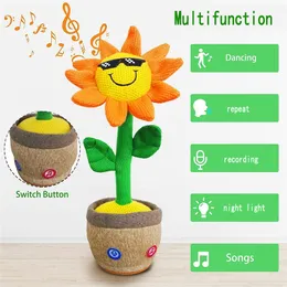 Plush Dolls est Dancing Talking Cactus Toys Repeat Recording Singing Dance sunflower Electronic Toy Baby Doll Kids Gifts 230520