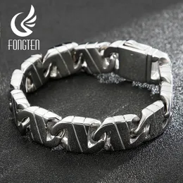 Bracciale Fongten Punk Rock Bracciale da uomo Moda Tradizione popolare Stile artistico Bracciale semplice geometrico Gioielli classici alla moda