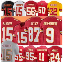 Voetbalshirt Kansas''City''Chiefs''15 Patrick Mahomes 87 Travis Kelce 10 Isiah Pacheco 25 Clyde Edwards-Helaire 11 Marquez Valdes-Scantling