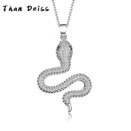 Halsband S925 Sterling Silver Snake Halsband Micro Inlay Fashion Temperament Ladies Secklace Europe och USA: s smycken hänge