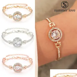 Kette Neueste Mode Strass Zirkon Armreif Hohe Qualität Gold Silber Rose Charme Für Frauen Mädchen Geschenk Drop Lieferung Schmuck Dhzf1