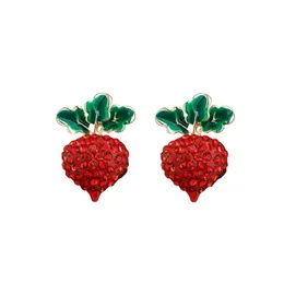 Stud 20 pair Luna Lovegood Radish Earrings Red Green Beet Stud Earrings Luna Cosplay Costume Jewelry Bulk