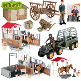 アクションおもちゃのフィギュアシミュレーション農場動物の家の自動車家禽騎手馬モデル