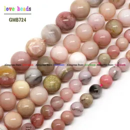 Perles d'opale rose naturelle en cristal, fil de 6, 8, 10, 12mm, 15 pouces, pierre d'opale naturelle, bricolage, Bracelet, collier, bijoux, fabrication de pierres précieuses, F00464