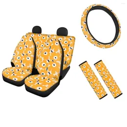 Coprisedili per auto Coprisedili per interni Set completo Bouquet giallo Volante elastico Con comoda tracolla per cintura automatica