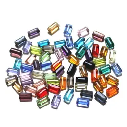 الخرز Strebelle 200pcs 4x8mm AAA Austria Glass Crystal Beads Louge Spacer Rectangle Beads for Diy Fashion Making