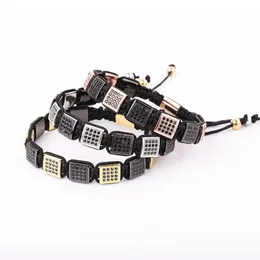 Braccialetti Nuovo colore di lusso CZ Micro pavimentazione quadrata fatta a mano Macrame Amicizia Bracciale Regalo per braccialetti