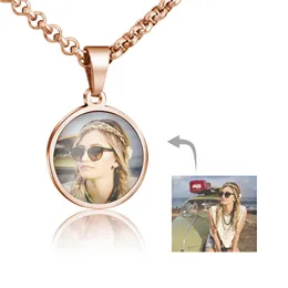 Necklaces 2021 New Stainless Steel Personalized Customized Necklace Mother's Day Gift To Map Custom Drop Acrylic Photo Necklace Women Men