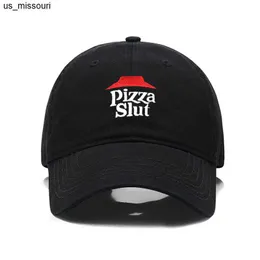 Caps de bola snapbacks pizza bordado algodão algodão homem bolo de beisebol moda feminina hat visors snapback tap respirável ao ar livre chapéu de sol j230520