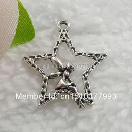 Other 184 pieces antique silver star angel charms 29x25mm #095