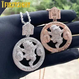 Kolyeler Yeni Hip Hop Mektubu Tüm Kâr Dünyası Benim Kolye Kolye Buzlu Bling 5a Cz Zirkon Dolar Çanta Cazibesi Erkekler Kaya Takı