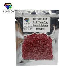 Crystal Factory Price AAAAA 0.92.5mm Round Cut Red Nano Beads 1000pcs/lot Synthetic Nano Red Stone For Jewelry Wax Setting