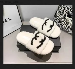 Kapcia wełniane owiec wełniane slajdy sandały Sandały płaski projektanci pantofli Kobiety miękki zimowy pluszowy fur