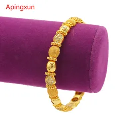 BANGGLE APINGXUN Le grandi dimensioni possono aprire il bracciale di lusso Dubai African Arab Women Grils Bangle francese Lady Gold Cuff