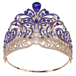 큰 모조 다이아몬드 크리스탈 웨딩 크라운 여성 지르콘 퀸 모조 다이아레스 티아라스 파티 헤드웨어