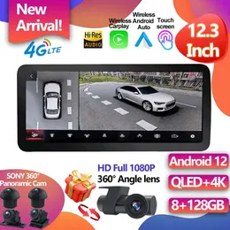 Для Audi A6 C6 A7 2012-2018 12,3 "Android 12 Системный автомобиль мультимедийный радио Wi-Fi 4G SIM 1920*720 8 Core 8+128 ГБ оперативной памяти GPS Navi Stereo-5