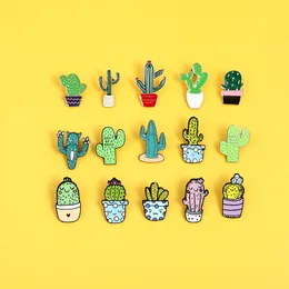 Small and Cute Accessory Set Cartoon Plant Enamel Pin Colorful Cactus Chlorophytum Potted Brooches Badges Denim Lapel Jewelry