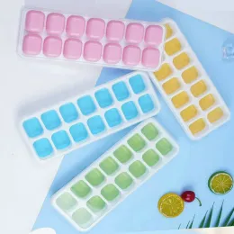 Silicone Ice Cube Mold with Lids Random Color Ice Tray Food Grade Ice Tray Mold Large Square Ice Cube Mould
