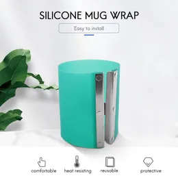 Förvaringspåsar 4st silikonmugg wrap för sublimering muggar 11 oz wraps i ugn 3d