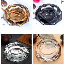 Crystal Glass Octagonal AshTray 5 Colors Fashion Creative Hotel Restaurant Hem Möbler Tillbehör Hantverk Ashtray Dh89