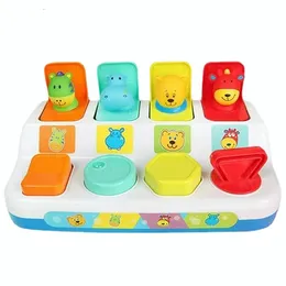 Block 2023 Interactive Pop -up Animal Toy Switch Box -knapp Baby Intelligence Push Doll Learning Expand Toys Game Gift 230520