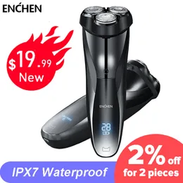 전기 면도기 Enchen Blackstone 3D Shaver Razor for Men IPX7 방수 습식 건조 듀얼 사용 LCD 디스플레이 페이스 수염 면도 230520
