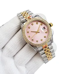 Relógios de negócios casuais 26mm 36mm Moda Pink Dial Casal Assista original Straia de aço inoxidável Relógios de designers de wristwatches mecânicos de enrolamento automático