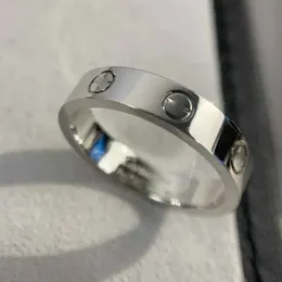 Гравеса -логотип титановой сталь 6 мм бриллиантовый кольцо для ногтя 18 тыс. Золотые серебряные розы кольца женщины Мужчины любители свадебные ювелирные украшения.