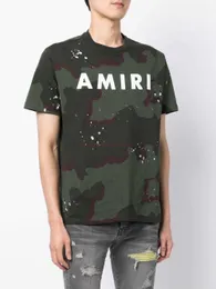 Designer Fashion Clothing Amires Tees Am Tshirt Amies 2023 Spring Summer New Camo Round Neck Short Sleeve Mens Womens Loose Ins Fashion Brand Handpainted Hiphop Coup