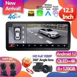 Для Audi A6 C6 A7 2012-2018 12,3 "Android 12 Системный автомобиль мультимедийный радио Wi-Fi 4G SIM 1920*720 8 Core 8+128 ГБ оперативной памяти GPS Navi Stereo-4
