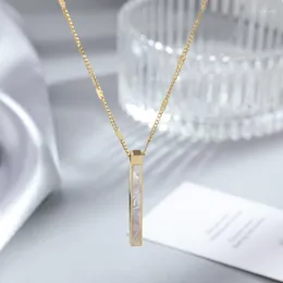 Kedjor 2023 Titanium Steel Gold Color Chain Shell Long Pendant Necklace For Women Fashion Luxury Girl's Clavicle Jewelry