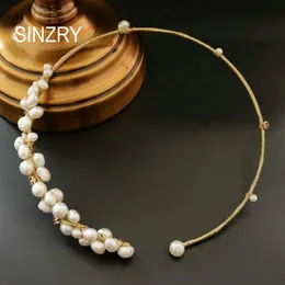 Colares SINZRY novo design original artesanal natural de água doce pérola elegante gargantilha colar banda para mulheres jóias presente