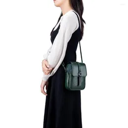 Evening Bags Cowhide Simple Versatile Genuine Leather Handbags Shoulder Bag Woman Crossbody Multi-function Mini Vertical Mobile Phone